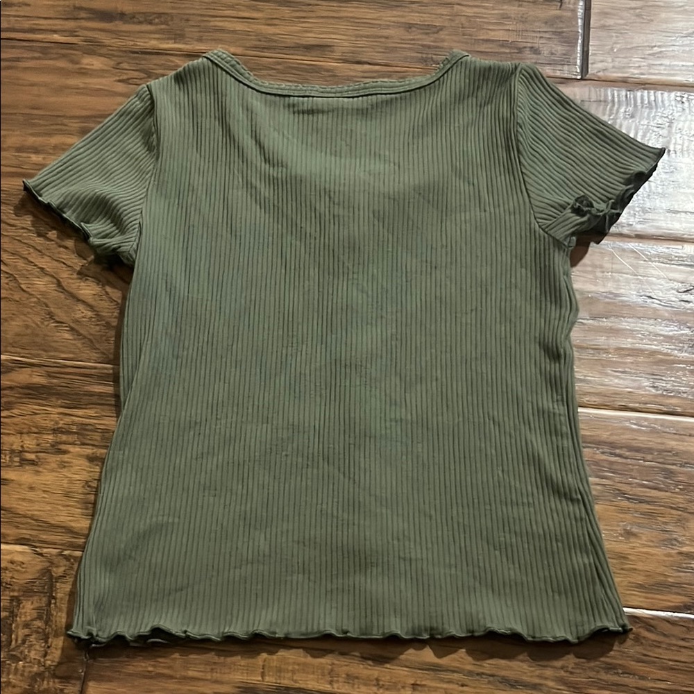 Old Navy Olive Ribbed Knit Top - Picture 3 of 3